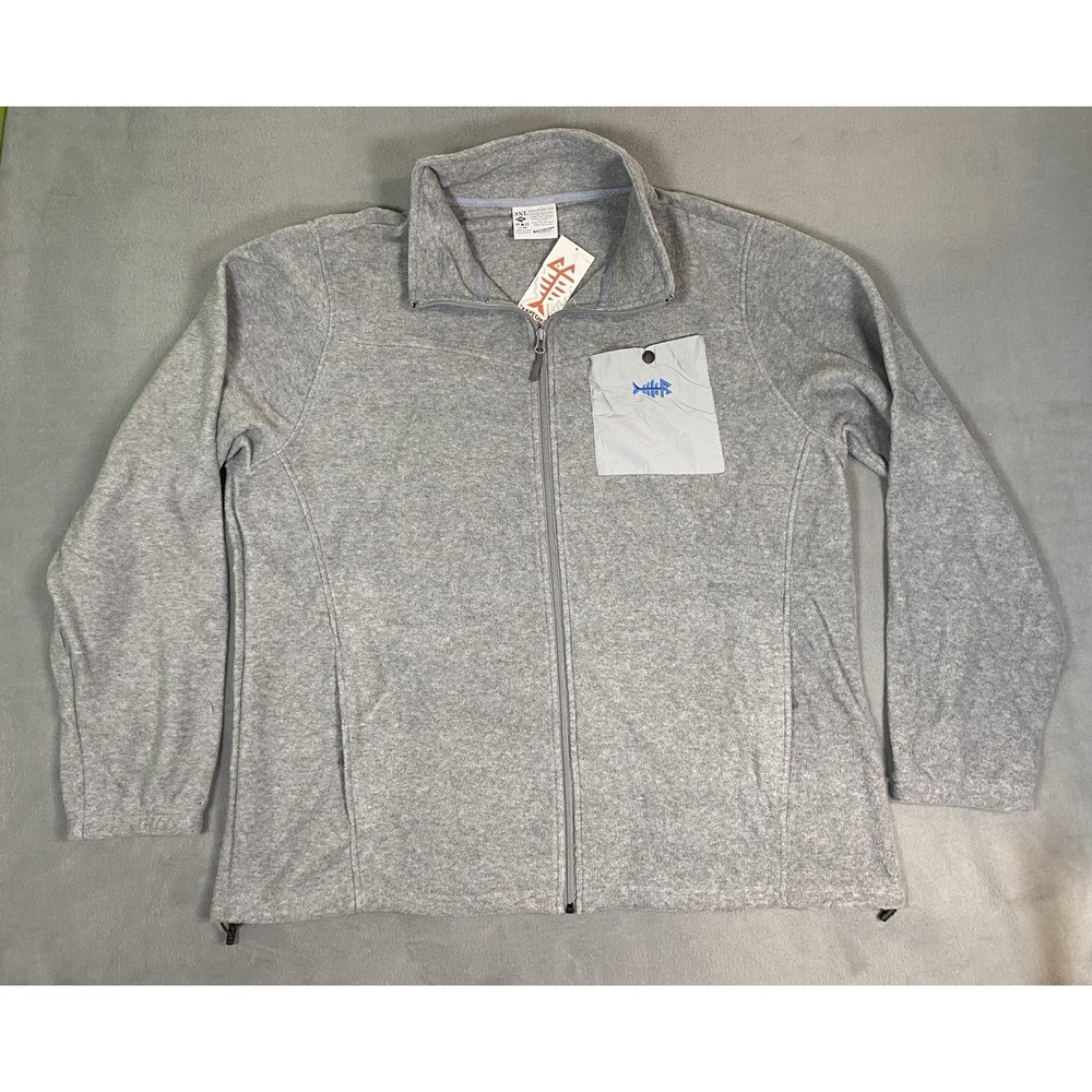 NWT Men's 3XLPerformance Fishing FullZip Fleece Sweater UPF 50+ Lightweight Gray